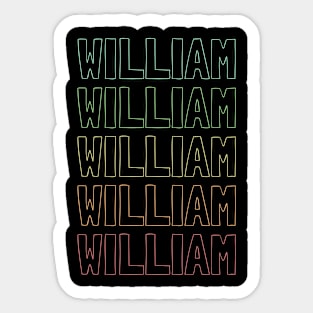 William Name Pattern Sticker